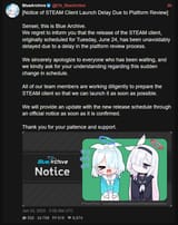 blue archive steam delay