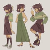 femkris in various dresses