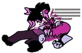 Spamton sucking the juice from Susie
