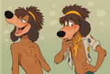 A goofy looking cartoon animal laughing and sucking cock, fur dataset, 1boy, sol s-920497320