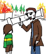 chara and postal guy