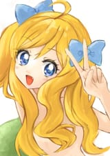 jashin chan peace sign happy smile