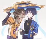 scaramouche_wanderer_and_sethos_genshin_impact_drawn_by_dilyakum__10aaab97265fe84115cf042631f796f1