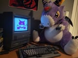 Dorumon at the PC