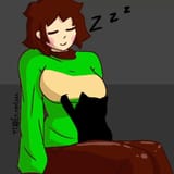 cat cuddles sleepy Chara