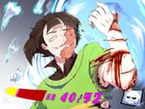 chara bloodied against sans