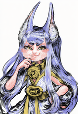 1girl, solo, kitsune, loli, 5__smug__, artist_ainiwaffles s-1622602226