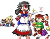 chara and sans with the touhous