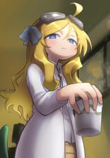 jashin genius scientist doctor unimpressed drink cup irritated
