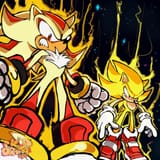 Redraw of an iconic vegeta and goku pose as sonic and shadow why not lol.webp