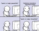 Posts peacefully