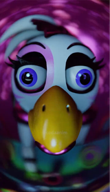 Glamrock Chica upon being fed pizza