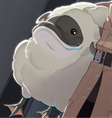 Fluffy happiness brighter than the glow around it