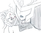 Lissandra drinking coffee