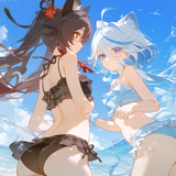 HuTao×Furina×Beachwear