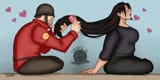 soldier_brushing_zhannas_hair_by_blackmoonrose13_daz1qtr