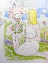 Heavensadi - 1939818844039901628 - _Waiting at Emerald Hills_ [Shadow AU]I did this sketch in the afternoon with watercolors, I think it turned out well. #shadria - 1