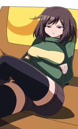 bored chara on couch