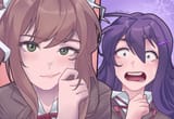 __monika_and_yuri_doki_doki_literature_club_drawn_by_derkdrew124__ea0a7cb0d402cbf452fb103bbd2db25d