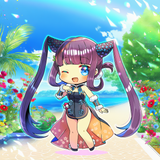 1girl, yang guifei (fate), {{{chibi, chibi only, toon (style)}}}, {{mota, sakura s-1485981058