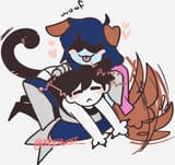 Dog Kris &amp; Cat Omori @Mechwolf_