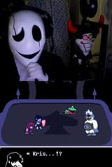 Gaster spectating the events of chapter 1 Boss Fight