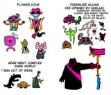 darkner concepts i swear the bait guys looking kinda like the skelebros wasnt the intent they were just two versions of the same baitguy concept that ended up like that