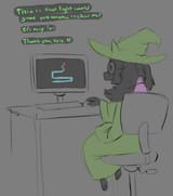 ralsei playing PC game