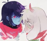 Kris stares down Ralsei