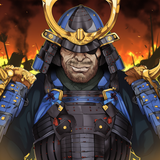 huge kabuto helmet, blue and black armor, wide helmet, unproportioned, wide helm s-1798172965