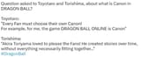 Toyo and Torishima on the state of DB canon