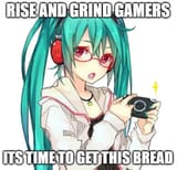 hatsune miku gamer bread grind money psp playstation sony