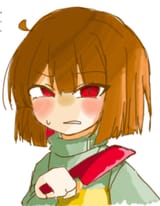 chara disgusted with knife out