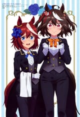 yande.re 1144874 animal_ears crossdress fukuda_keita kitasan_black_(umamusume) tail tokai_teio_(umamusume) uma_musume_pretty_derby