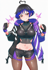artist_kamidan, artist_wagashi (dagashiya), reina (tekken), heart ahoge, large b s-670466279