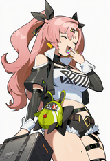 1girl, solo, laughing, Nicole demara, zenless zone zero, official art, s-2720499755