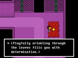 frisk getting determination from playing in the leaves
