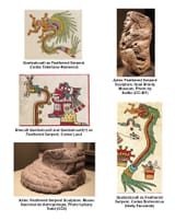 Aztec or Aztec Adjacent depictions of Quetzalcoatl and Feathered Serpents