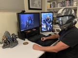 Isaac-Hannafords-Work-space desk halo computer