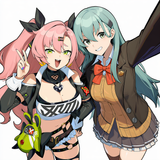 2girls, Nicole demara, zenless zone zero, official art, no text, no logo, standi s-3860025056