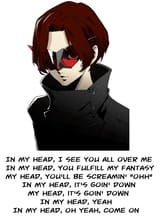 in his head
