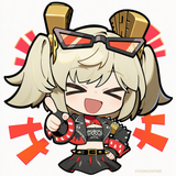 1girl, solo, burnice white, zenless zone zero, official art, pointing at viewer, s-2850779560