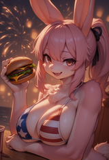1girl, furry, furry female, rabbit girl, rabbit ears, pink fur, pink hair, large s-338628689