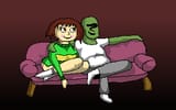 Chara and Anon Chill on Couch