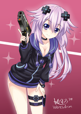 adult baby with gun