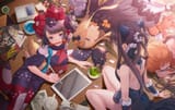__abigail_williams_katsushika_hokusai_yang_guifei_tokitarou_and_van_gogh_fate_and_1_more_drawn_by_aora__c94cccc0b90f830b4bc2a9884cd51162