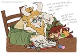 dadgore trying to help with math homework (I think the paper&#039;s upside down)