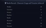 battle records character usage