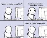 Posts peacefully