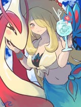 __cynthia_and_milotic_pokemon_and_1_more_drawn_by_e_co__54804b72539a48406edd42350adfd4f5